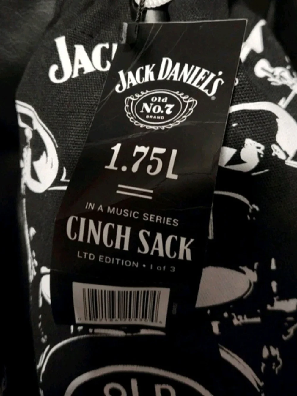 Jack Daniel's Limited Edition Series Rock N Roll Canvas Drawstring Bag Set Of 3